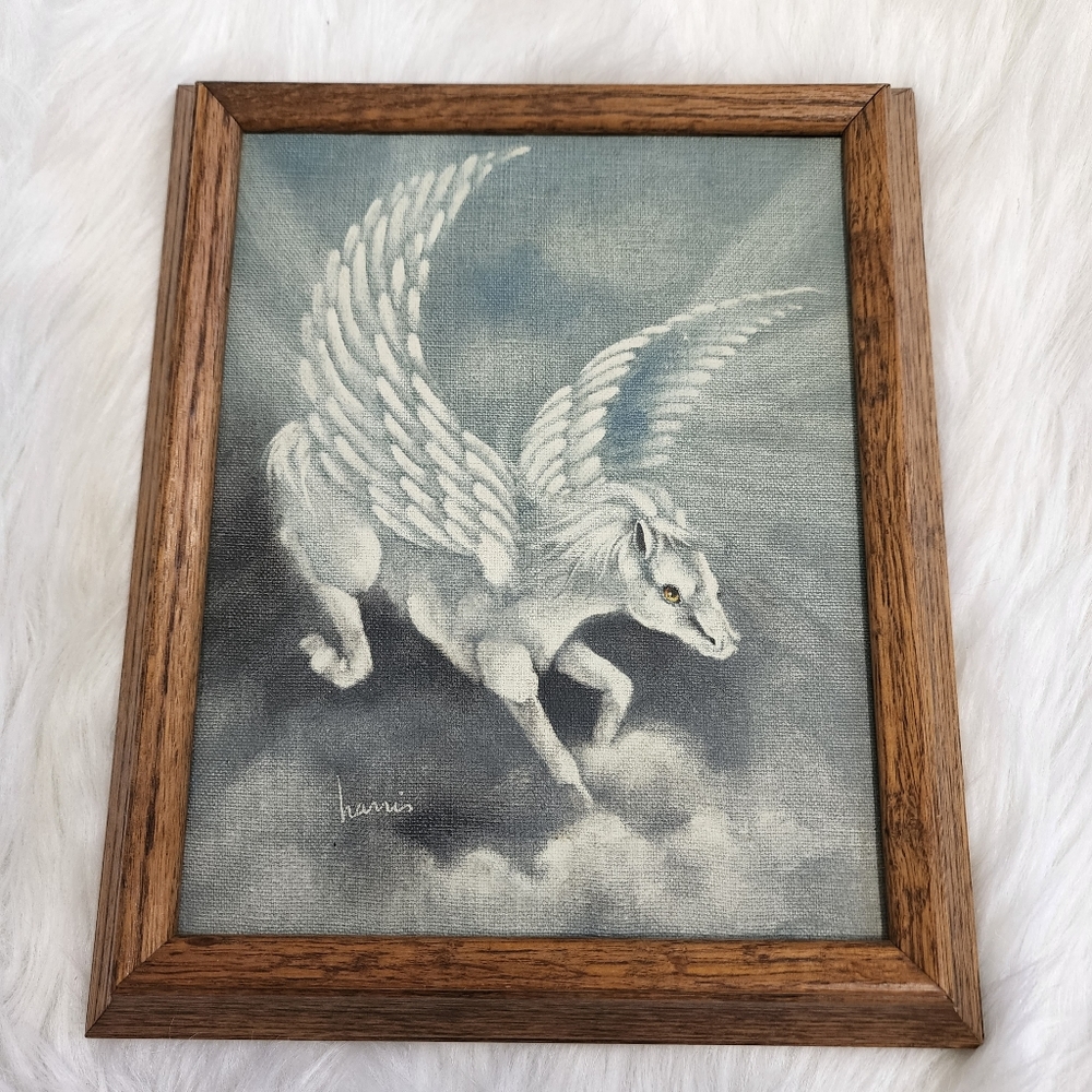 Vintage Peggy Harris 1983 Oil Painting "Night Flight"